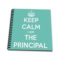 3dRose Keep Calm I Am The Principal Turquoise-Memory Buch 12 Zoll (DB 216309 _ 2), 30,5 x 30,5 cm