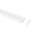 Flairdeco Vorhangschiene 1-/2-läufig Wendeprofil, Aluminium, Weiß, 440 cm (geteilt in 2x220 cm)