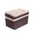 e-wicker24 Truhe aus Weide, Korb, Dunkelbraun, 70 x 42 x 47 cm