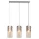 Light Prestige Zara 3 Pendelleuchte, Glas, E27, 60 W, Transparent, 60 x 10 x 145 cm