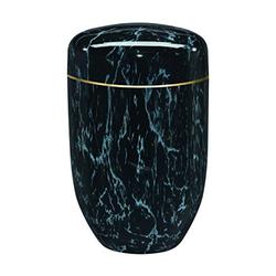 Urns UK 18 x 18 x 28 cm Stahl "Purley Marmor" Erwachsene Einäscherung Urne für Asche Metall Urne, Schwarz/Jade