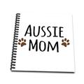 3dRose DB 154059 _ 3 Aussie Dog Mom Australian Shepherd Hund X Rasse braun Muddy Paw Prints Doggy Lover Mama Love Mini Notizblock, 10,2 x 10,2 cm