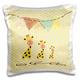 3dRose PC 192612 _ 1 Giraffe Familie mit Farbigen Flaggen, auf Gelb und Schwarz Kissen Fall, 40,6 x 40,6 cm