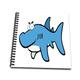 3dRose Funny Smirking Shark Tier Fisch Karikatur – Mini Notizblock, 4 von 4-Zoll (DB 118832 _ 3)