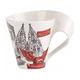 Villeroy & Boch Cities of the World Kaffeebecher Köln 2, 300 ml, Premium Porzellan, Weiß/Bunt