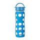 Lifefactory Flasche mit Deckel, klassisch, Glas, ozeanblau, 475ml