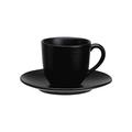 Avet Spain Tassen für Kaffee-Set mit Teller, Steingut 6.7x6.7x6 cm Schwarz