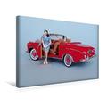 Calvendo Premium Textil-Leinwand 45 cm x 30 cm Quer, Mercedes 220 SE ('58) | Wandbild, Bild auf Keilrahmen, Fertigbild auf Echter Leinwand, Leinwanddruck Hobbys Hobbys