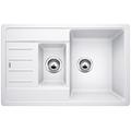 Blanco Legra 6 S Compact, Küchenspüle aus Silgranit, Weiß, reversibel / mit zwei 3 1/2" Korbventilen - ohne Ablauffernbedienung; 521304