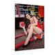 Calvendo Premium Textil-Leinwand 80 cm x 120 cm hoch, Sexy Feuerwehrfrau | Wandbild, Bild auf Keilrahmen, Fertigbild auf Echter Leinwand, Leinwanddruck Menschen Menschen