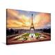 Calvendo Premium Textil-Leinwand 75 cm x 50 cm Quer, Eiffelturm in Paris | Wandbild, Bild auf Keilrahmen, Fertigbild auf Echter Leinwand, Leinwanddruck Orte Orte