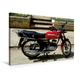 Calvendo Premium Textil-Leinwand 75 cm x 50 cm Quer, Motorrad Suzuki AX 100 in Havanna | Wandbild, Bild auf Keilrahmen, Fertigbild auf Echter Leinwand, Leinwanddruck Mobilitaet Mobilitaet