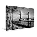 Premium Textil-Leinwand 45 cm x 30 cm quer, TOWER BRIDGE Am Ufer der Themse | Wandbild, Bild auf Keilrahmen, Fertigbild auf echter Leinwand, Leinwanddruck: Londoner Sehenswürdigkeit (CALVENDO Orte);CALVENDO Orte