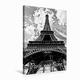 Calvendo Premium Textil-Leinwand 50 cm x 75 cm hoch Ein Bild von Paris schwarz weiß Kalender | Wandbild, Bild auf Keilrahmen, Fertigbild auf Echter Leinwand, Leinwanddruck Orte Orte