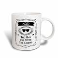 3dRose Saba-The Man The Myth The Legend, zur sabba 8,45, weißes Keramik Tasse, Weiß, 15,2 x 12,7 cm, Englische Aufschrift