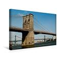 Calvendo Premium Textil-Leinwand 45 cm x 30 cm Quer, Ein Motiv aus Dem Kalender Ansichten Einer Stadt: New York | Wandbild, Bild auf Keilrahmen, Fertigbild auf Brooklyn Bridge, New York Orte Orte