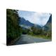 Calvendo Premium Textil-Leinwand 90 cm x 60 cm Quer, Milford Sound HWY, SH94, Fiordland National Park | Wandbild, Bild auf Keilrahmen, Fertigbild auf Echter Leinwand, Leinwanddruck Natur Natur