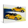 Calvendo Premium Textil-Leinwand 90 cm x 60 cm Quer, Porsche Boxter | Wandbild, Bild auf Keilrahmen, Fertigbild auf Echter Leinwand, Leinwanddruck: Porsche Boxter Illustration Mobilitaet Mobilitaet