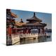 Calvendo Premium Textil-Leinwand 75 cm x 50 cm Quer, Fünf Drachen Tempel im Beihai-Park in Peking | Wandbild, Bild auf Keilrahmen, Fertigbild auf Echter in Einem chinesischem Park Orte Orte