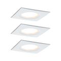 Paulmann 938.89 Premium EBL Set Coin Slim dimmbar eckig starr LED 3x6,8W 2700K 230V 51mm Weiss matt/Alu 93889 Spot Einbaustrahler Einbuleuchte