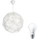 Philips myLiving Pendelleuchte Mohair, 60 W, E27, weiß, inkl. Philips 3-in1 LED Lampe Sceneswitch