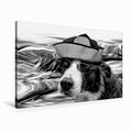 Premium Textil-Leinwand 90 cm x 60 cm Quer Border Collie Bild auf Leinwand | Wandbild, Bild auf Keilrahmen, Fertigbild auf Echter Leinwand, Leinwanddruck