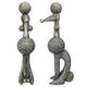 Design Toscano AL959187"Caniche Chien", Pariser Pudel, Skulptur 2-Äh-Set, Resin, silber, 35.5 x 18 x 82.5 cm