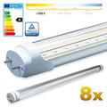 LEDVero 8x SMD LED Röhre 60 cm mit TÜV-Zertifizierung in Warmweiss - Leuchtstoffröhre T8 G13 Tube transparent Abdeckung - 8 W, 800 Lumen - montagefertig