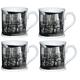 Kitchen Craft Porzellan Cafe Baum bierkrugförmig Tasse, Multi/Farbe (Set von 4),