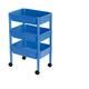 Juypal Mehrzweck 3-Tier-Trolley mit Rollen, blau, 8 Stück