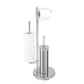 Wenko 22512100 Stand WC-Garnitur Universalo Neo - Toilettenpapierhalter und WC-Bürstenhalter, Edelstahl rostfrei, 30 x 73 x 20 cm, glänzend