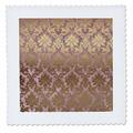 3drose Pretty Faux Folie Pink und Gold Damast Quilt, quadratisch, mehrfarbig, 25 x 25