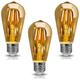 3 Stück Retro Vintage LED 4 W Eichhörnchen Käfig Edison Stil Filament Leuchtmittel Smoked Gold Glas ST58 E27 Edison Schraube
