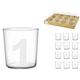 HOME 2025935 Set 2 Tablett 12 Gläser Glas Starck Number Cl35 Arredo Deck