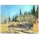 ArtPlaza Van Gogh Vincent - Flowering Fruit Garden, Surrounded by Cypress, Dekorative Paneele, Holz, Mehrfarbig, 80 x 1.8 x 60 cm