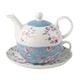 Katie Alice Ditsy Tee-Set mit Untertasse, Blumen-Muster, Knochenporzellan, weiß, 13.5 x 17.2 x 17.2 cm