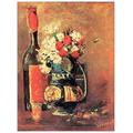 ArtPlaza Van Gogh Vincent - Vase of White Carnations, Rose and Bottle, Dekorative Paneele, Holz, Mehrfarbig, 60 x 1.8 x 80 cm