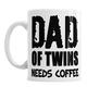 Gift Original Dad of Twins Bedürfnisse Kaffee Fathers Day Dad Daddy Geburtstag Tee Tasse Office Geschenk