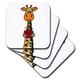 3drose CST 255771 _ 2 Funny Cute Giraffe rot Wein trinken, von 8 Soft Untersetzer