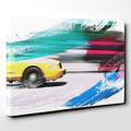 Arty Pie Canvas Print 30 x 20 Inch (76 x 50 cm) Yellow Taxi Cab New York City V2, Wood, Multicolored, 30 x 20-Inch