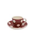 Déjeuner sur l'Herbe Mittagessen auf Gras dh014201 Große Tupfen Tasse/Kaffee-Untertasse Steingut rot 8,5 x 6,2 x 5,5 cm