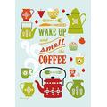 Wake Up And Smell The Coffee Retro Style Art Print