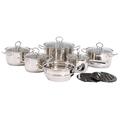 Dajar Töpfe-Set LOREMIS 13-TLG, Stahl, Silber, 24 cm, Einheiten