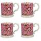 Creative Tops Katie Alice Eastern Flora floral-Printed Humpen, Becher 350 ml (12,5 FL oz) (Set von 4), Keramik, Cherry Pink, 12 x 8,8 x 9 cm