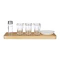 Premier Housewares Tequila Shot Glass Set, Holztablett, sechs Schnapsgläser