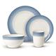 Villeroy & Boch Colourful Life Winter Sky Tafelservice, 8-teilig, Premium Porzellan, Weiß/Blau