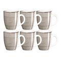 Mäser, Serie Bel Tempo, handbemalte Keramik Kaffeebecher 39 cl, im 6er-Set, in der Farbe Grau