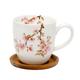 Easy Life 1080SAKU Set 1 Tasse aus Porzellan 35 cl + Untersetzer Sakura, mehrfarbig