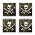 Beliebte italienische Set von 4 Untersetzer Flagge Pirat, Bild