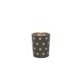 Aufora Votivkerze Gold Finish schwarz Kerzenleuchter in Star Muster, Gold, Schwarz, 6,5 cm